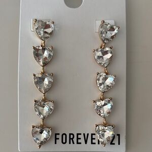 Forever 21 Gold and Silver Heart Earrings drop earrings